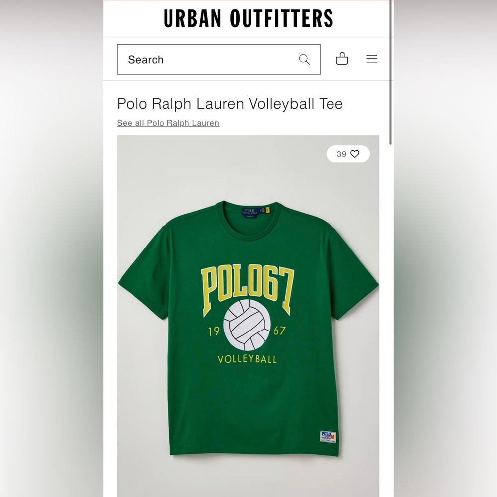 Polo Ralph Lauren volleyball tee urban outfitters